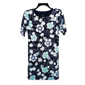 R&K Floral Blue & White Dress Petites